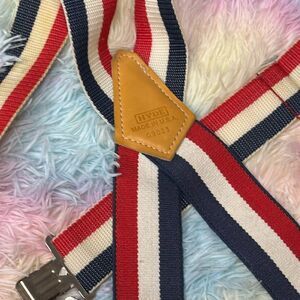 Vintage HYDE  RED WHITE & BLUE  suspenders